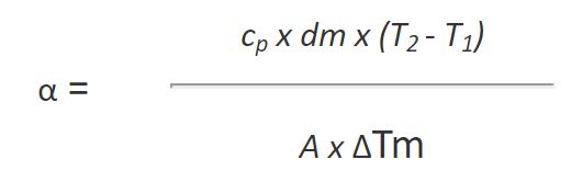 equation heat transfer coefficient α