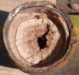 pipe full of lime scale pipe full of lime scale