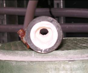 water hose full of lime milk deposits water hose full of lime milk deposits