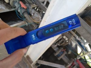 TDS Meter used to check the water