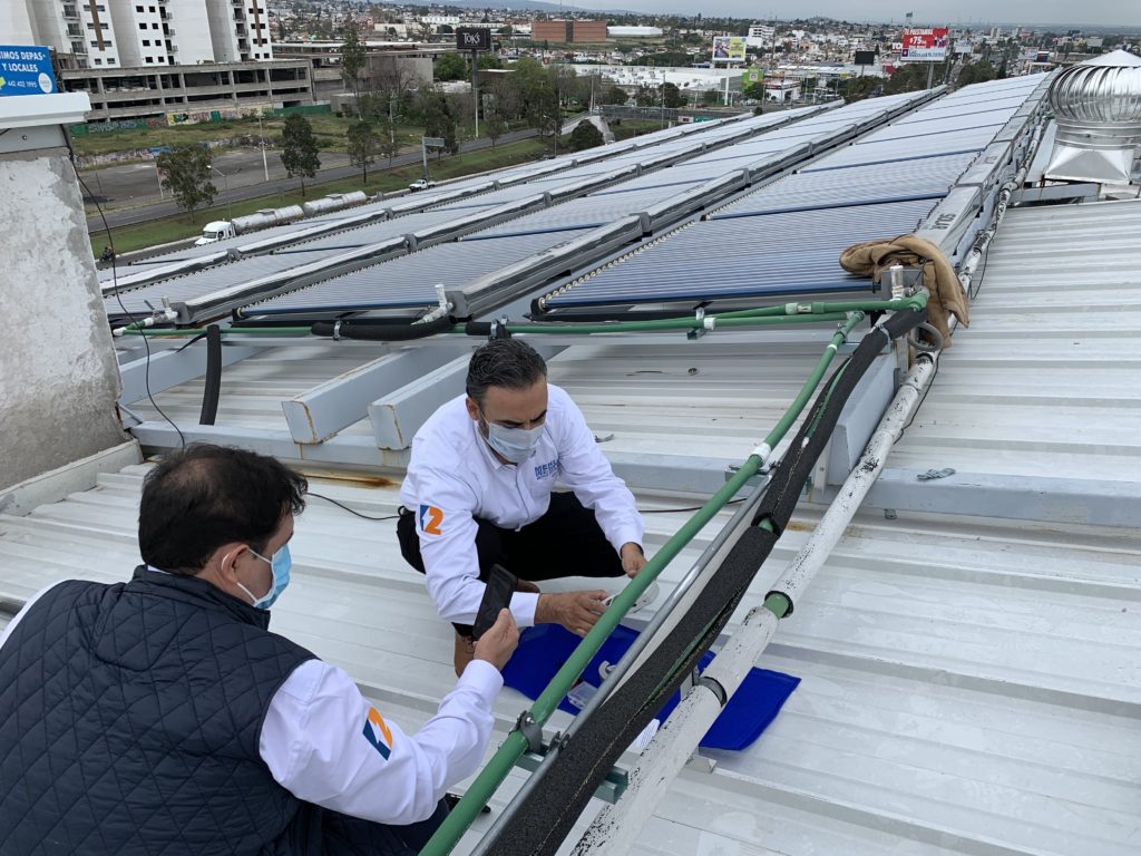 Solar heating system in hotel