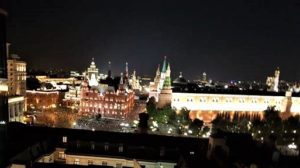View of the Kremlin from the roof terrace of the hotel. View of the Kremlin from the roof terrace of the hotel.